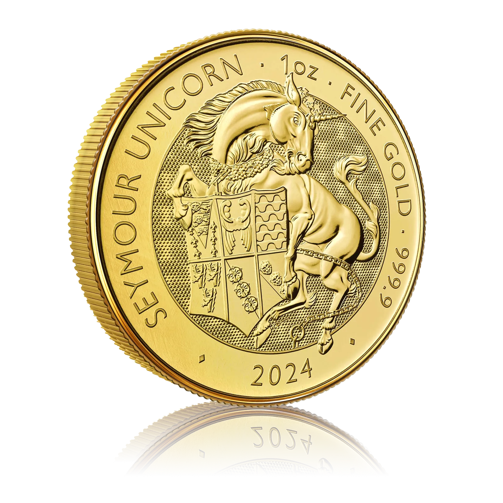 1 oz Gold Royal Mint Tudor Beast Seymour Unicorn (2024) 4